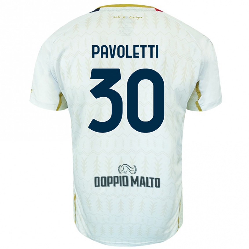 Kids Football Leonardo Pavoletti #30 White Away Jersey 2024/25 T-Shirt