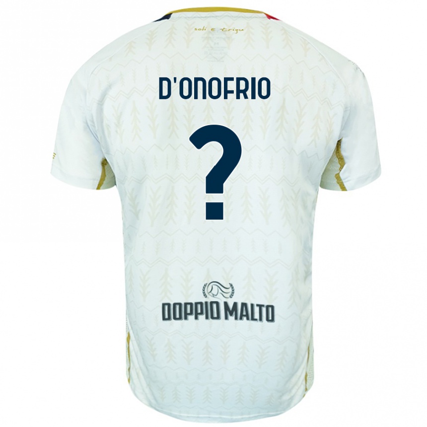 Kids Football Vincenzo D'onofrio #0 White Away Jersey 2024/25 T-Shirt