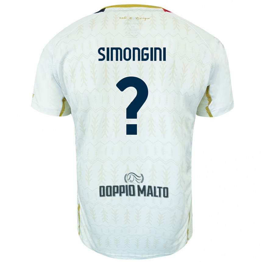 Kids Football Andrea Simongini #0 White Away Jersey 2024/25 T-Shirt