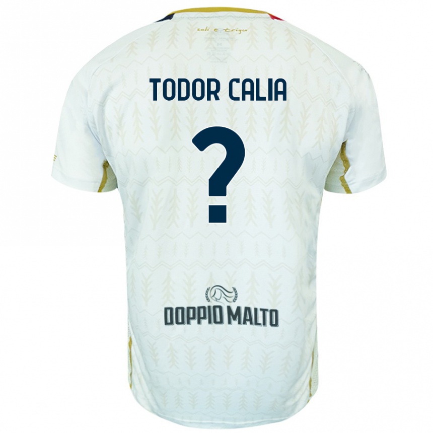 Kids Football Francesco Todor Calia #0 White Away Jersey 2024/25 T-Shirt