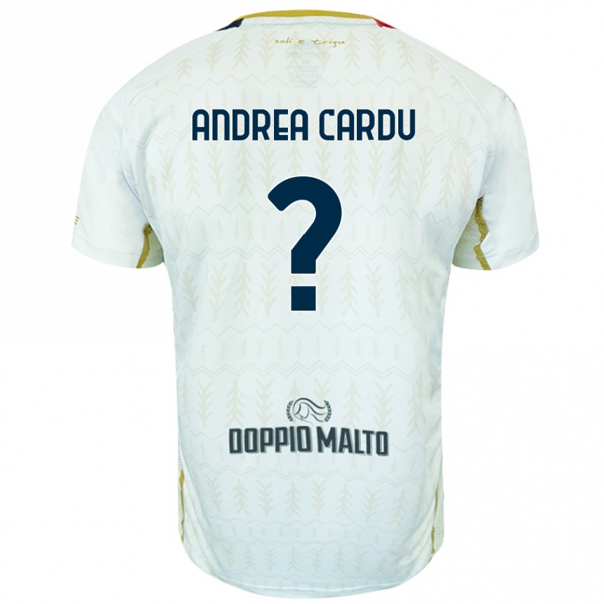 Kids Football Gian Andrea Cardu #0 White Away Jersey 2024/25 T-Shirt