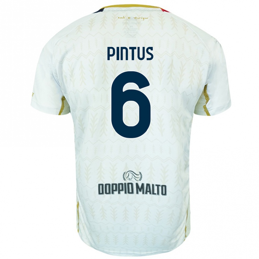 Kids Football Nicola Pintus #6 White Away Jersey 2024/25 T-Shirt