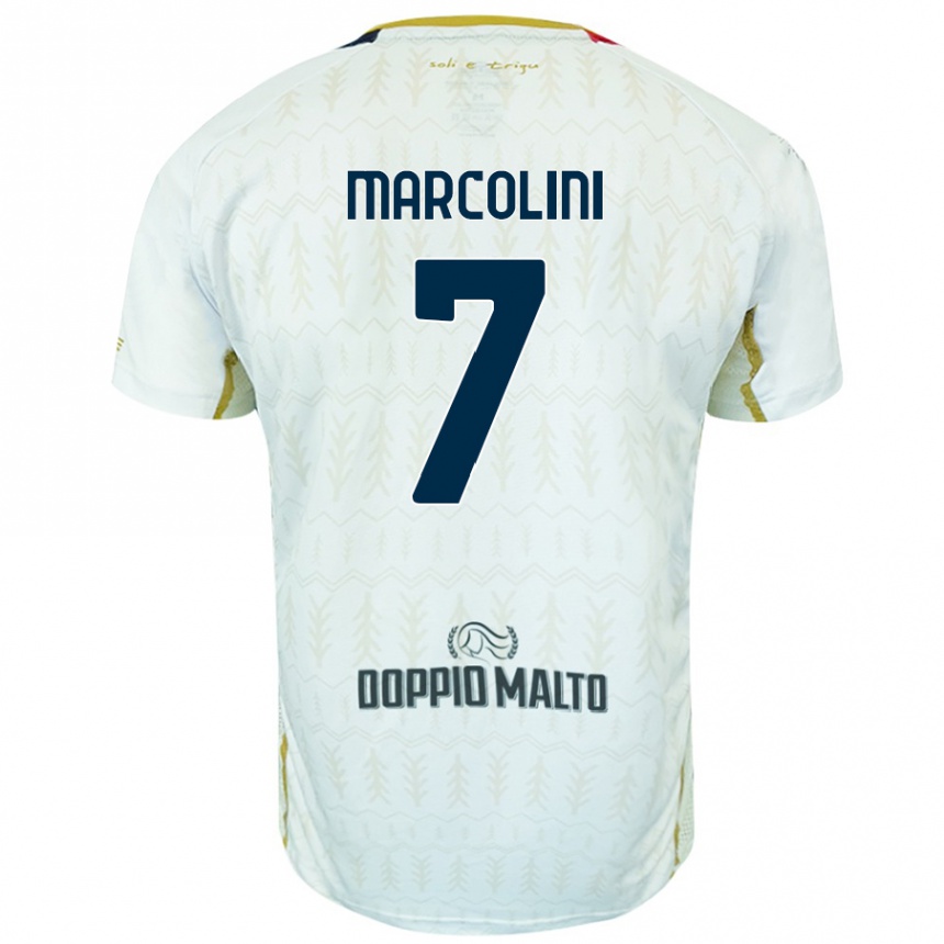 Kids Football Diego Marcolini #7 White Away Jersey 2024/25 T-Shirt