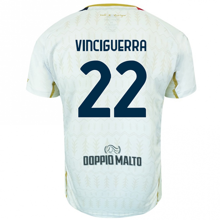 Kids Football Alessandro Vinciguerra #22 White Away Jersey 2024/25 T-Shirt