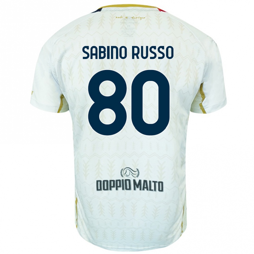 Kids Football Alessandro Sabino Russo #80 White Away Jersey 2024/25 T-Shirt