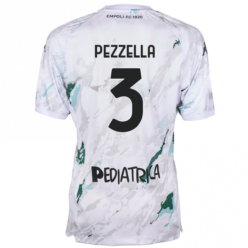 Kids Football Giuseppe Pezzella #3 Grey Away Jersey 2024/25 T-Shirt