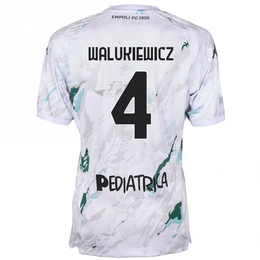 Kids Football Sebastian Walukiewicz #4 Grey Away Jersey 2024/25 T-Shirt