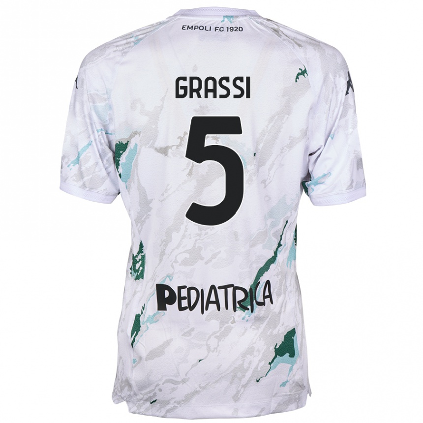 Kids Football Alberto Grassi #5 Grey Away Jersey 2024/25 T-Shirt