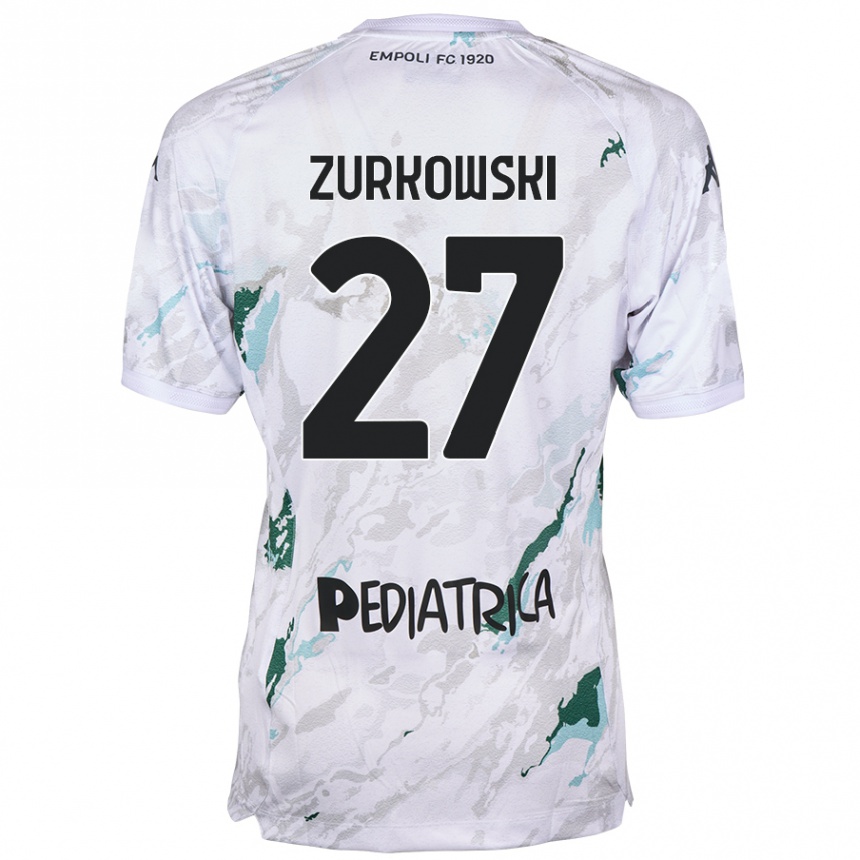 Kids Football Szymon Żurkowski #27 Grey Away Jersey 2024/25 T-Shirt