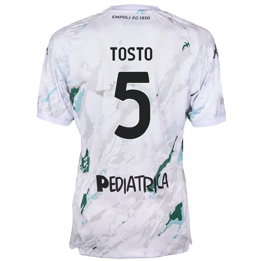 Kids Football Lorenzo Tosto #5 Grey Away Jersey 2024/25 T-Shirt