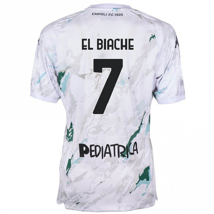 Kids Football Noah El Biache #7 Grey Away Jersey 2024/25 T-Shirt