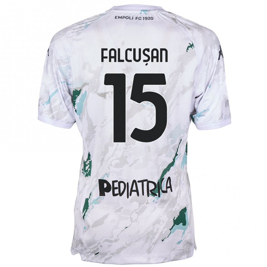 Kids Football Darius Fălcușan #15 Grey Away Jersey 2024/25 T-Shirt