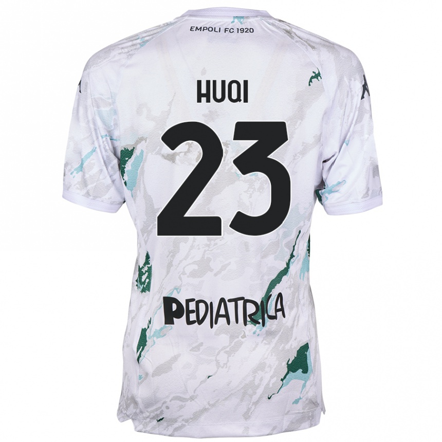 Kids Football Mattia Huqi #23 Grey Away Jersey 2024/25 T-Shirt