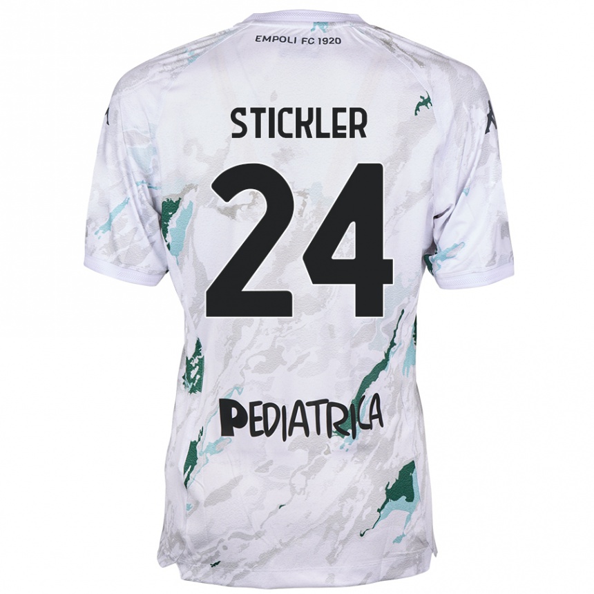 Kids Football Mateo Stickler #24 Grey Away Jersey 2024/25 T-Shirt