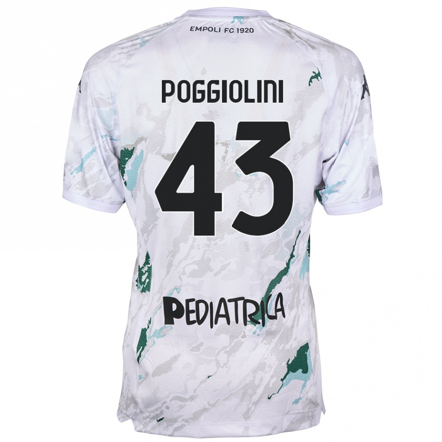 Kids Football Duccio Poggiolini #43 Grey Away Jersey 2024/25 T-Shirt