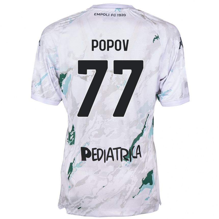 Kids Football Bogdan Popov #77 Grey Away Jersey 2024/25 T-Shirt