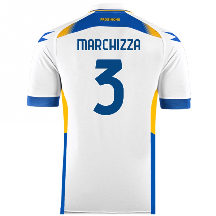 Kids Football Riccardo Marchizza #3 White Away Jersey 2024/25 T-Shirt