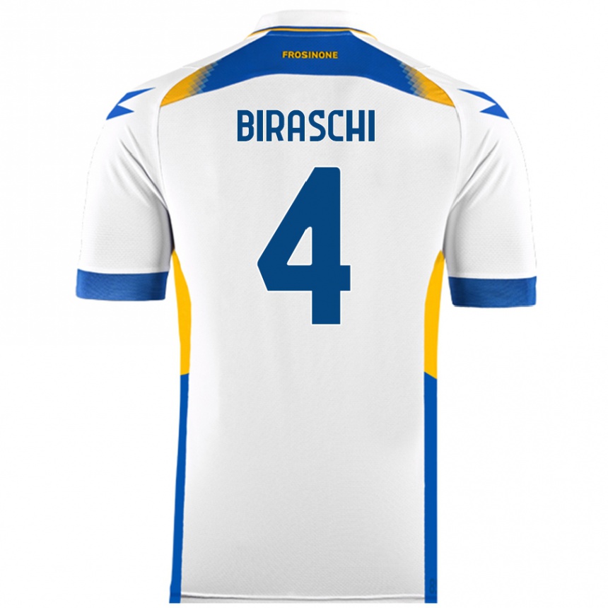 Kids Football Davide Biraschi #4 White Away Jersey 2024/25 T-Shirt