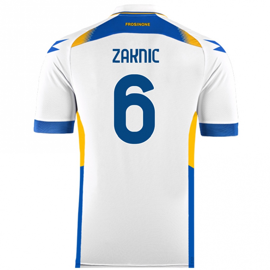 Kids Football Lazar Zaknic #6 White Away Jersey 2024/25 T-Shirt