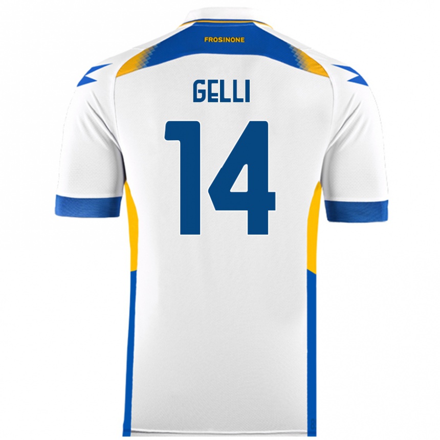 Kids Football Francesco Gelli #14 White Away Jersey 2024/25 T-Shirt