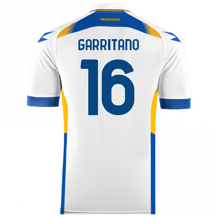 Kids Football Luca Garritano #16 White Away Jersey 2024/25 T-Shirt