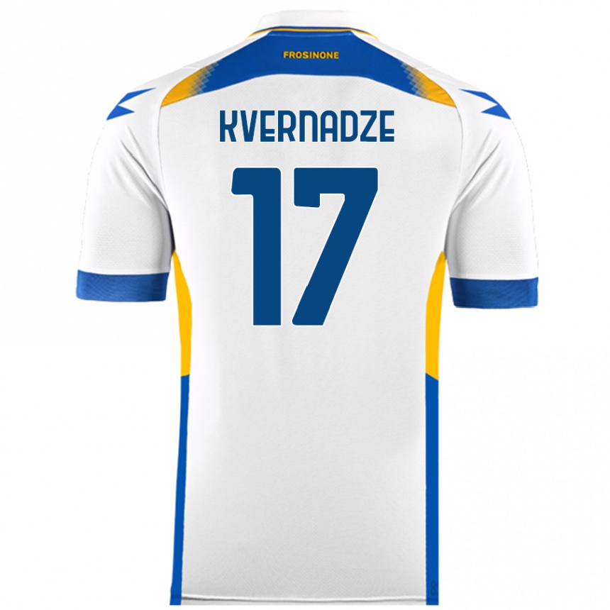 Kids Football Giorgi Kvernadze #17 White Away Jersey 2024/25 T-Shirt