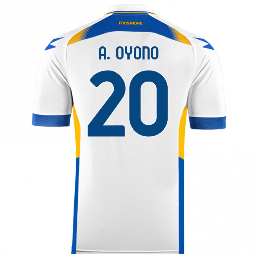 Kids Football Anthony Oyono #20 White Away Jersey 2024/25 T-Shirt