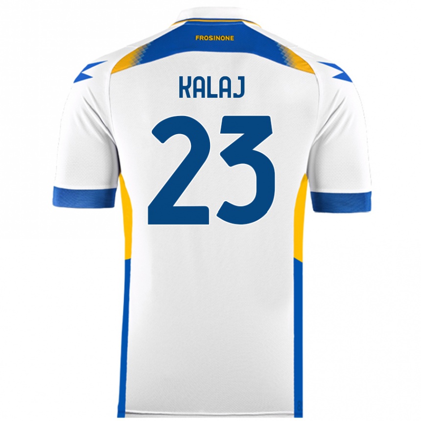 Kids Football Sergio Kalaj #23 White Away Jersey 2024/25 T-Shirt