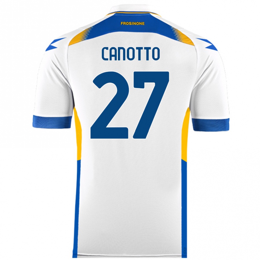 Kids Football Luigi Canotto #27 White Away Jersey 2024/25 T-Shirt