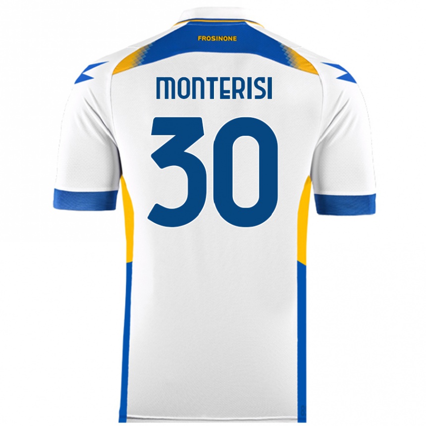 Kids Football Ilario Monterisi #30 White Away Jersey 2024/25 T-Shirt