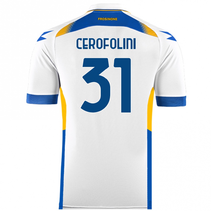 Kids Football Michele Cerofolini #31 White Away Jersey 2024/25 T-Shirt