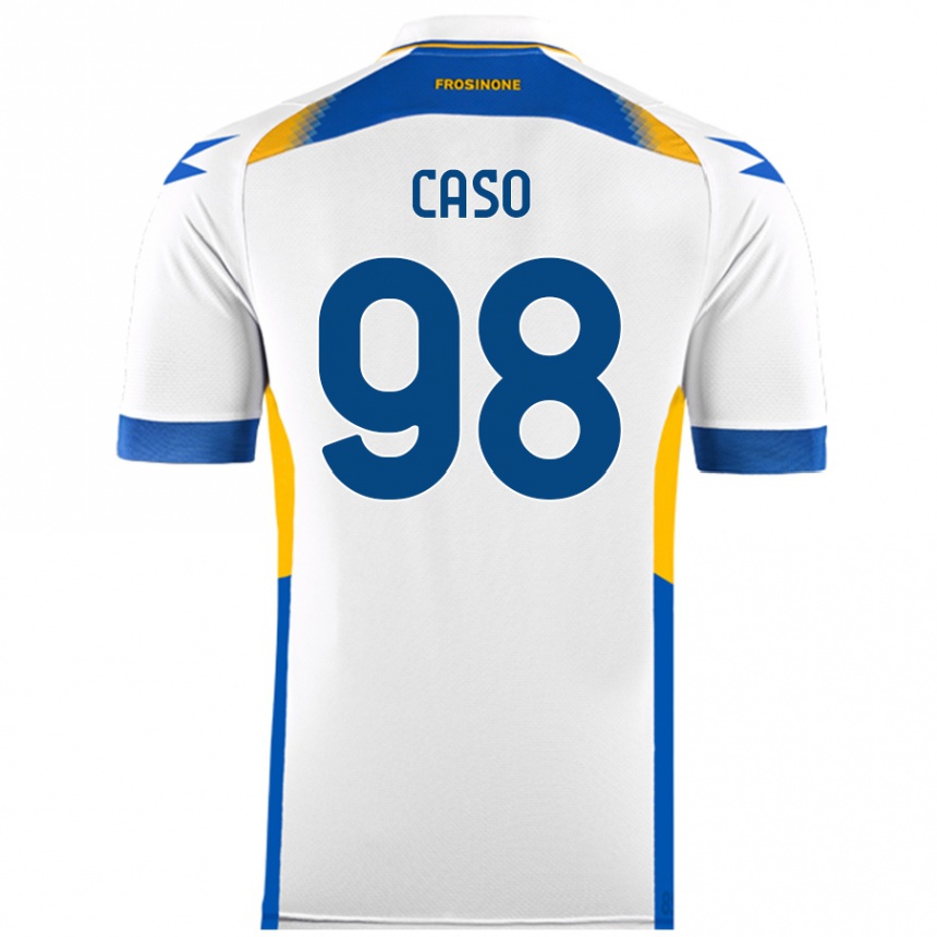 Kids Football Giuseppe Caso #98 White Away Jersey 2024/25 T-Shirt