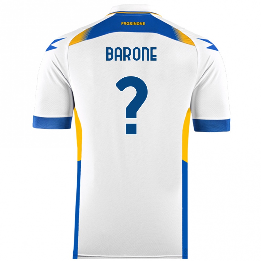 Kids Football Filippo Barone #0 White Away Jersey 2024/25 T-Shirt