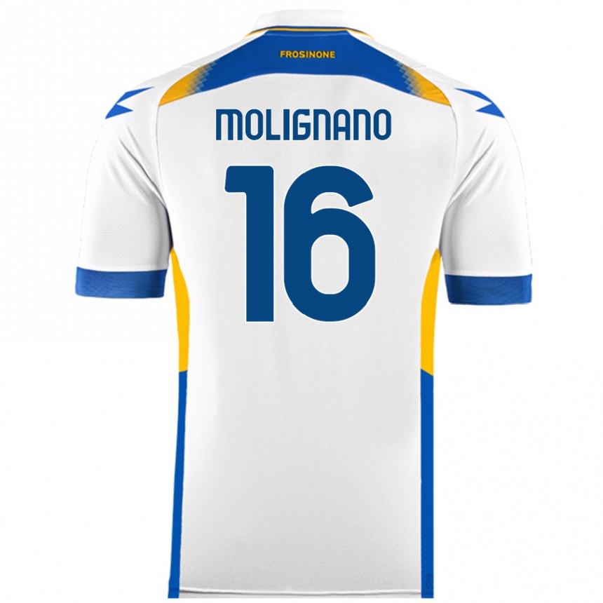 Kids Football Gaetano Molignano #16 White Away Jersey 2024/25 T-Shirt