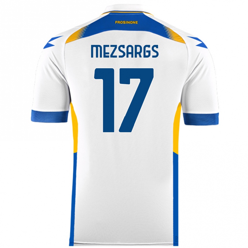 Kids Football Kristians Mezsargs #17 White Away Jersey 2024/25 T-Shirt