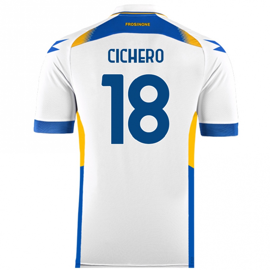 Kids Football Alejandro Cichero #18 White Away Jersey 2024/25 T-Shirt