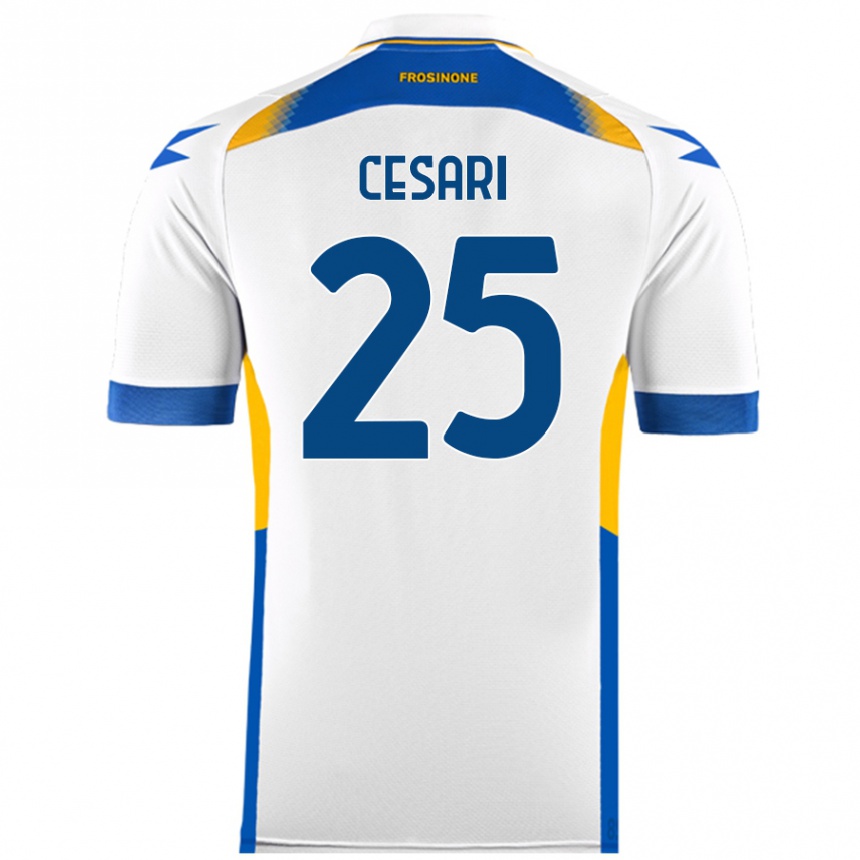 Kids Football Nicolò Cesari #25 White Away Jersey 2024/25 T-Shirt