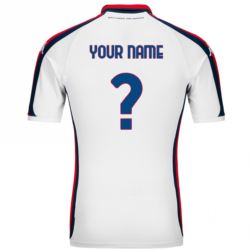 Kids Football Your Name #0 White Away Jersey 2024/25 T-Shirt