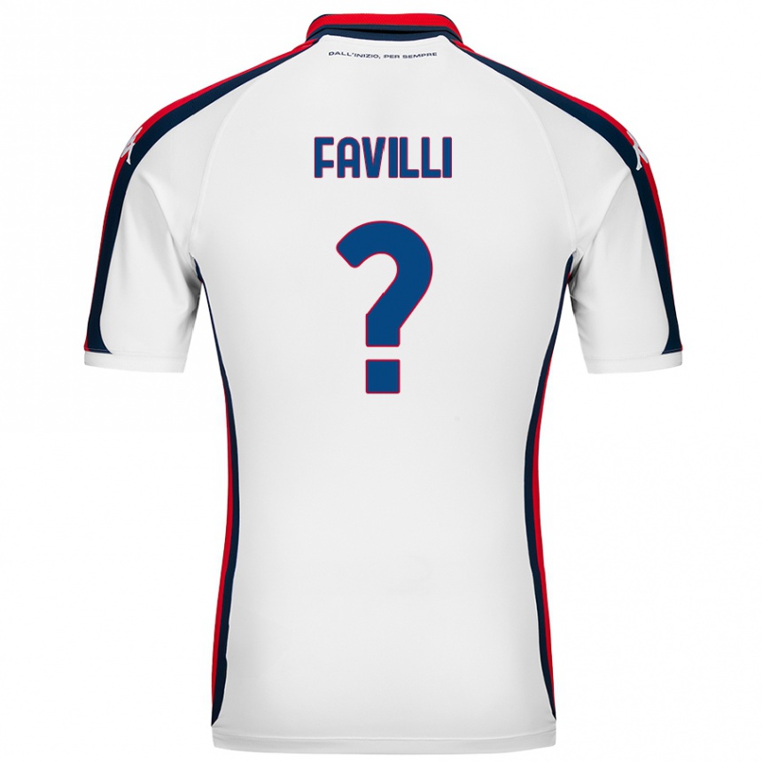 Kids Football Andrea Favilli #0 White Away Jersey 2024/25 T-Shirt