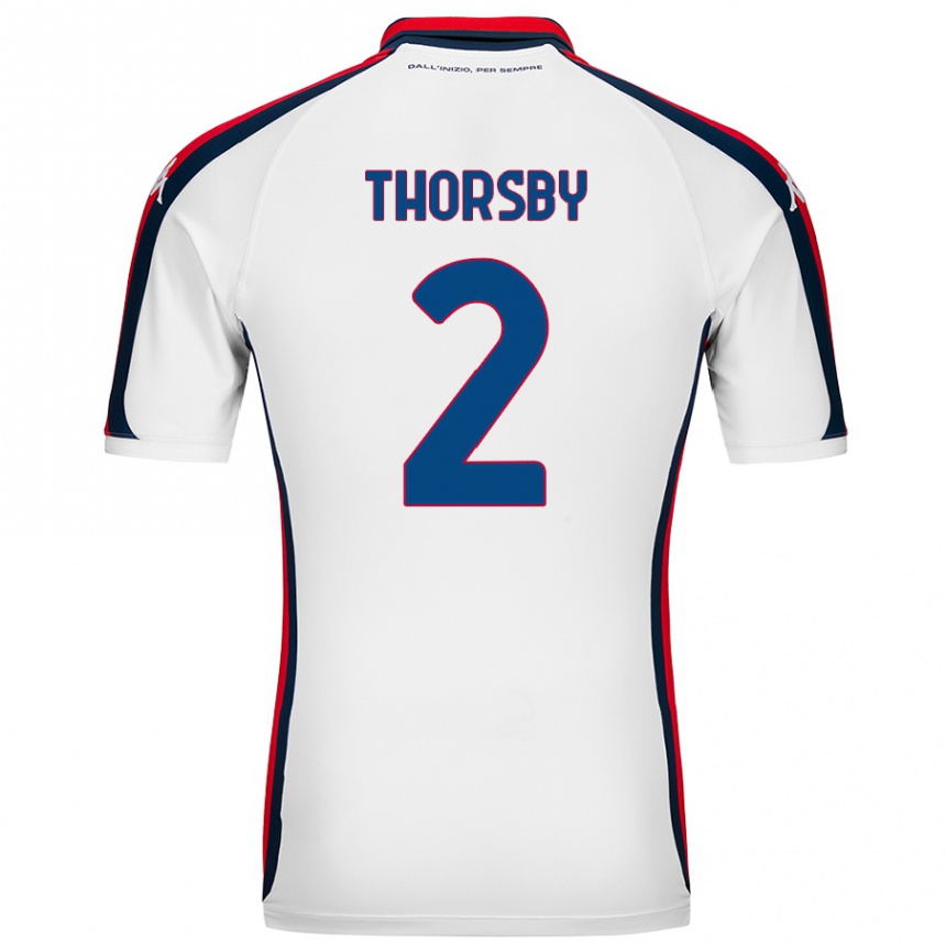 Kids Football Morten Thorsby #2 White Away Jersey 2024/25 T-Shirt