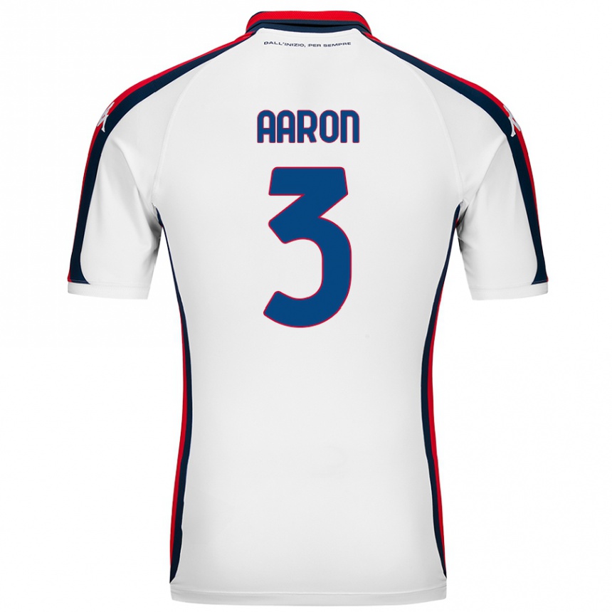 Kids Football Aarón Martín #3 White Away Jersey 2024/25 T-Shirt