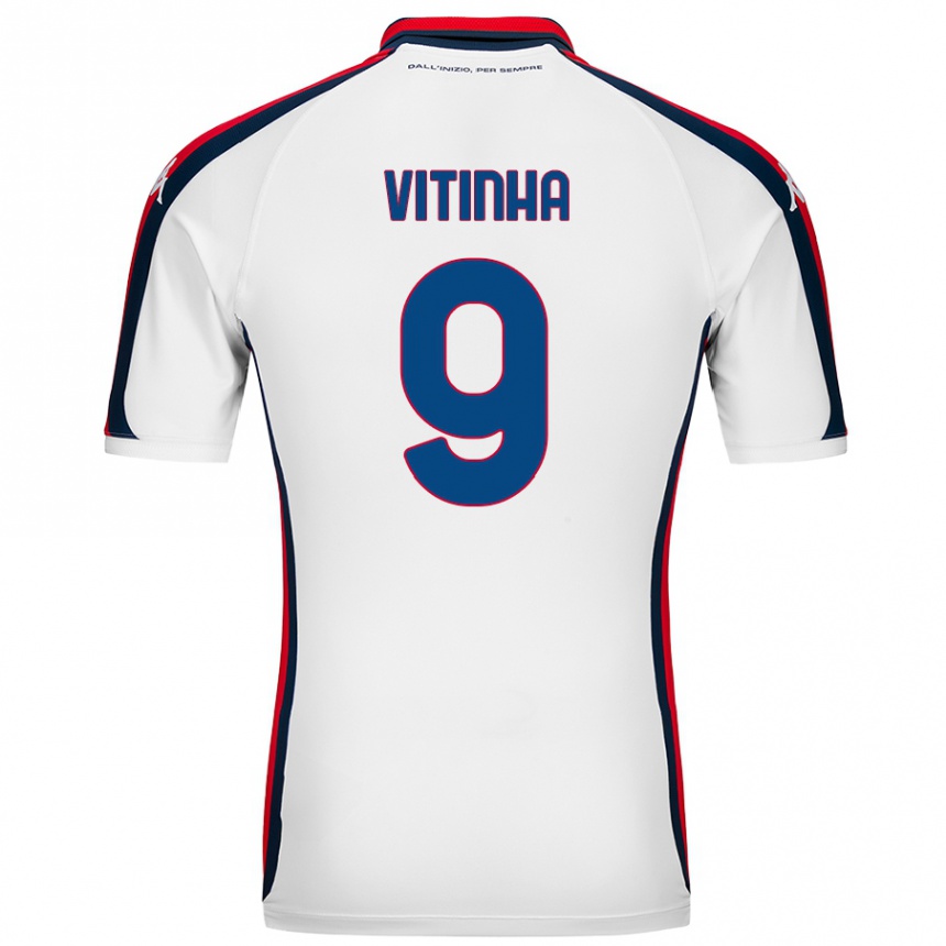 Kids Football Vitinha #9 White Away Jersey 2024/25 T-Shirt