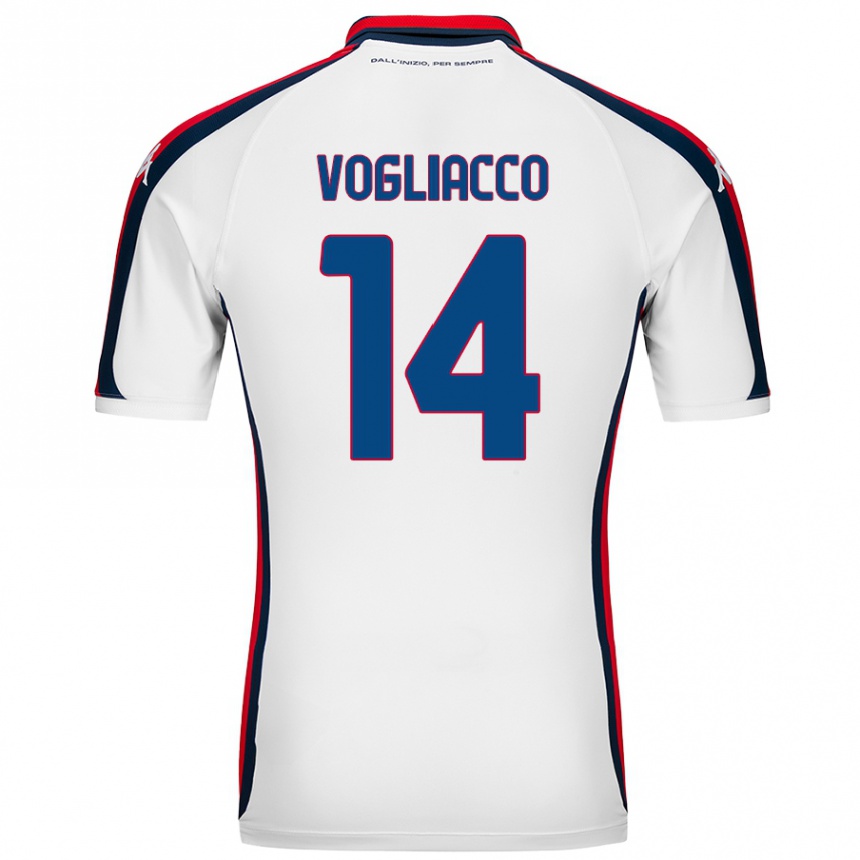 Kids Football Alessandro Vogliacco #14 White Away Jersey 2024/25 T-Shirt