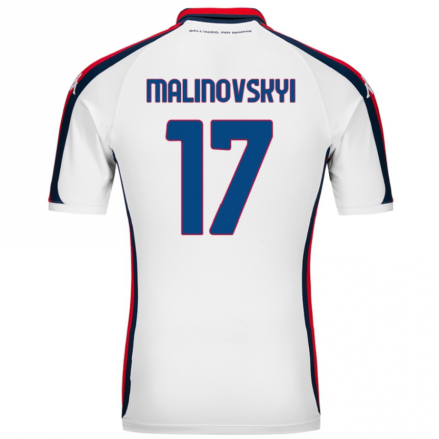 Kids Football Ruslan Malinovskyi #17 White Away Jersey 2024/25 T-Shirt