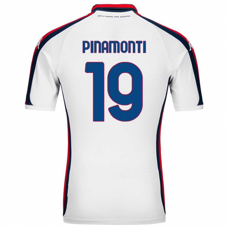 Kids Football Andrea Pinamonti #19 White Away Jersey 2024/25 T-Shirt