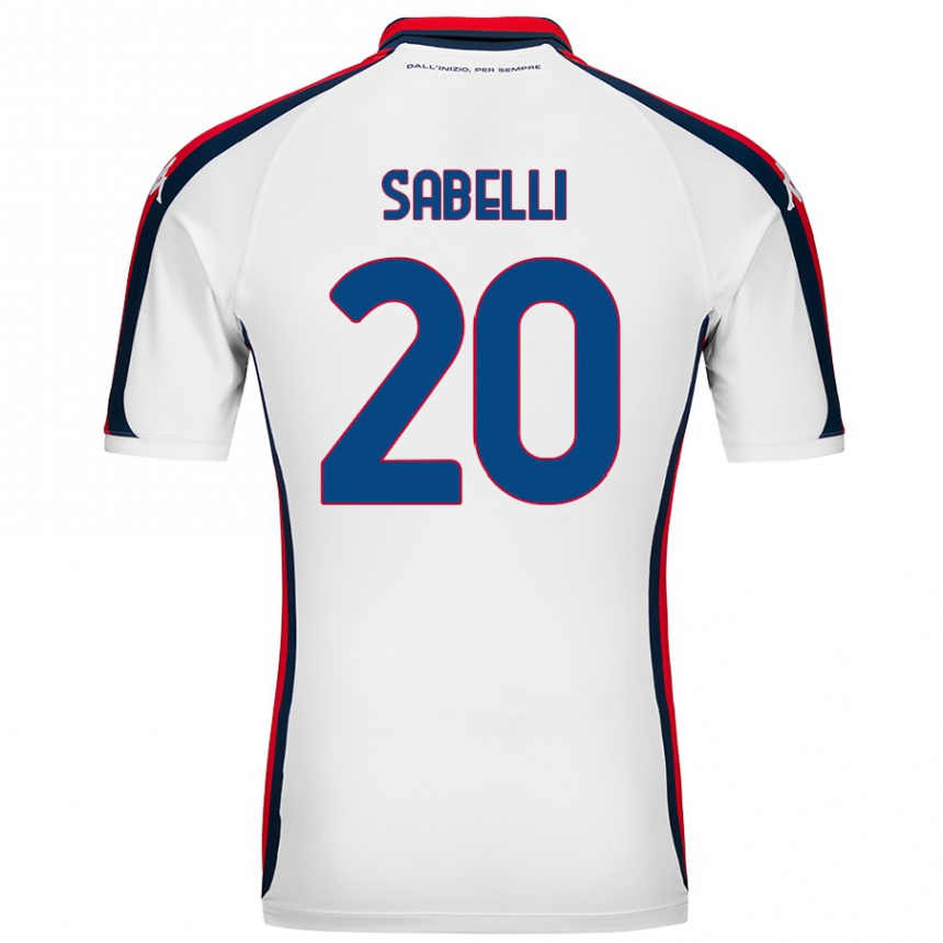 Kids Football Stefano Sabelli #20 White Away Jersey 2024/25 T-Shirt