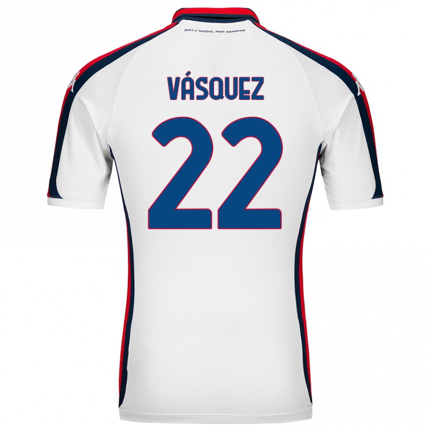 Kids Football Johan Vásquez #22 White Away Jersey 2024/25 T-Shirt