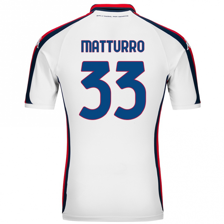 Kids Football Alan Matturro #33 White Away Jersey 2024/25 T-Shirt