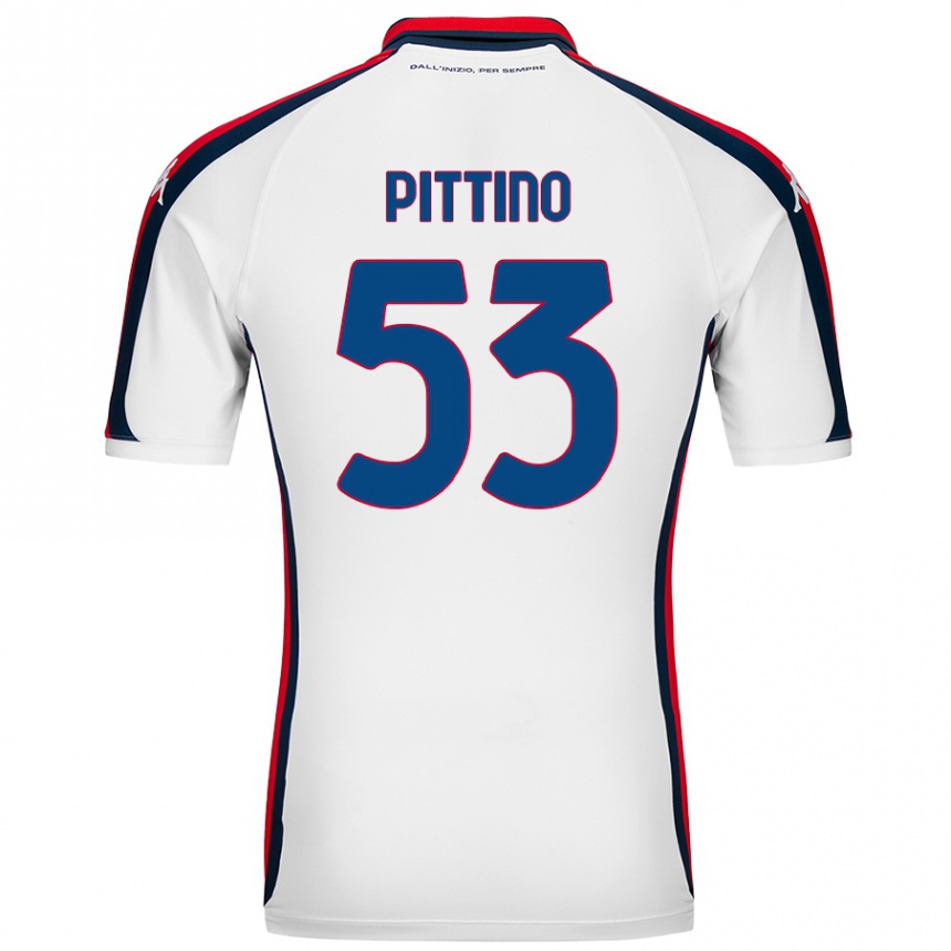 Kids Football Tommaso Pittino #53 White Away Jersey 2024/25 T-Shirt