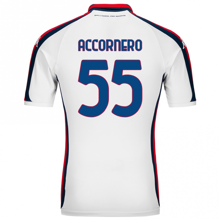 Kids Football Federico Accornero #55 White Away Jersey 2024/25 T-Shirt